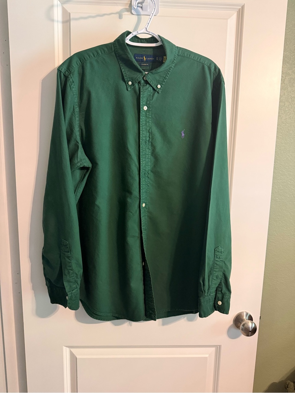 Ralph Lauren Men's Dark Green Button-Down Oxford Shirt